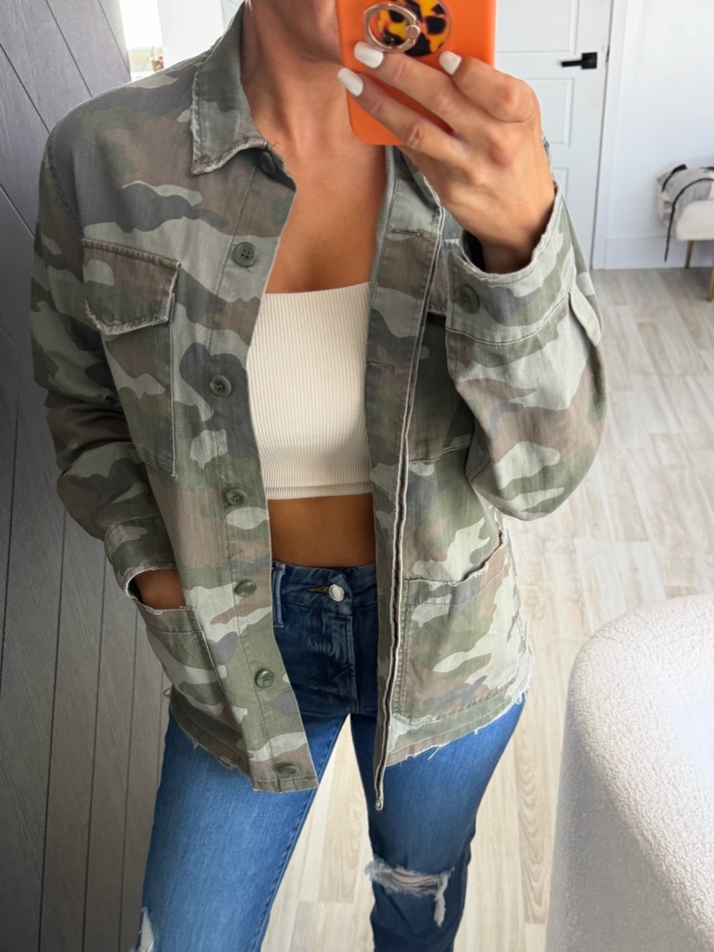 Topshop Green Camo Utility Jacket